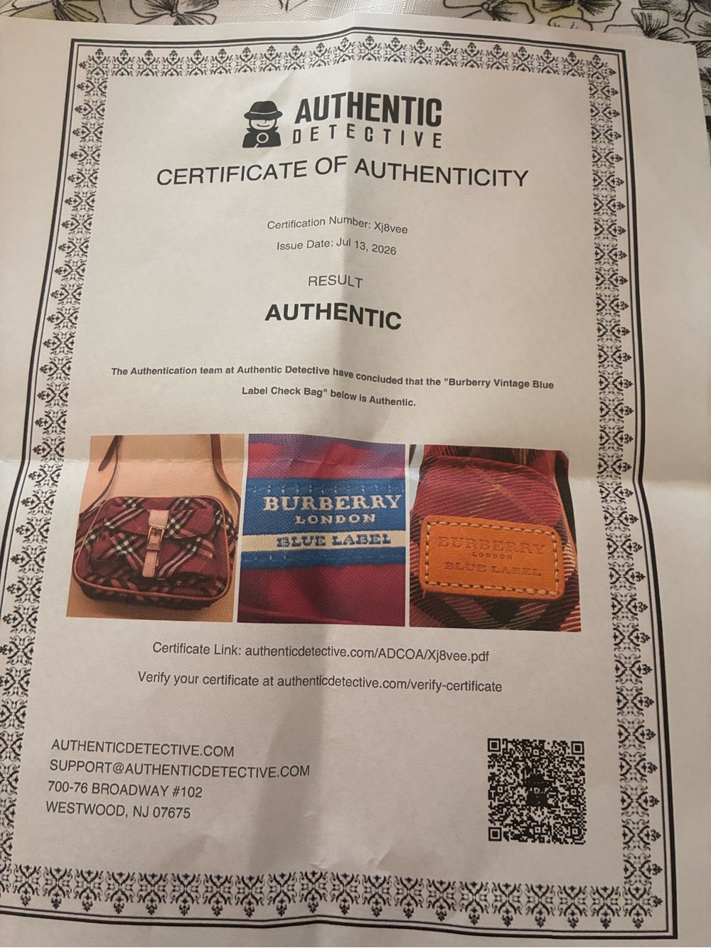 Burberry Red Plaid Crossbody with Tan Leather Strap - PRISTINE condition w/CO - Picture 9 of 9